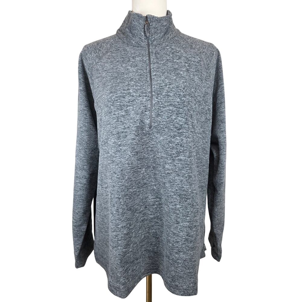 NWT XXL Women's Eddie Bauer Charcoal 1/4 Zip Fleece Top